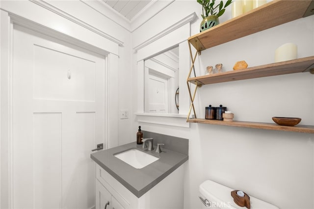 half bath with toilet and vanity