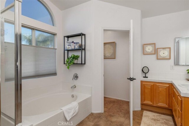4355 Leonard Way, Corona, CA 92883 - full bath featuring tile patterned floors, vanity, and a bath