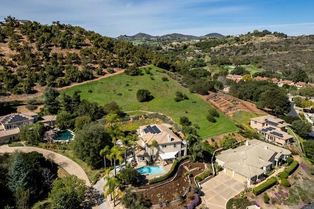aerial view featuring a mountain view