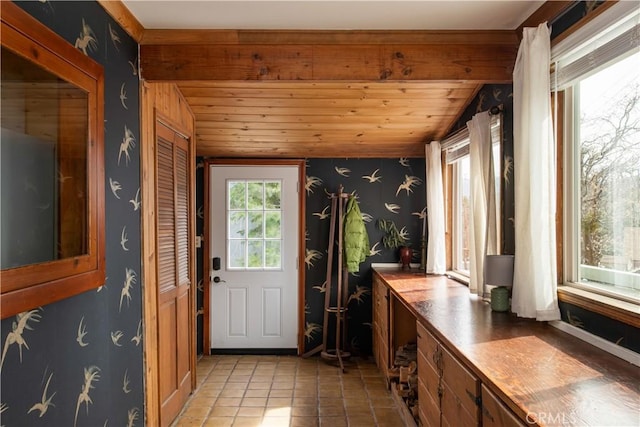 29196 Lake Brook Ave, Cedar Glen, CA 92321 - doorway featuring wallpapered walls and light tile patterned floors