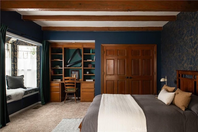 29196 Lake Brook Ave, Cedar Glen, CA 92321 - carpeted bedroom featuring beamed ceiling
