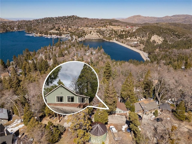 29196 Lake Brook Ave, Cedar Glen, CA 92321 - aerial view featuring a water and mountain view