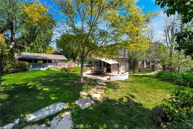 view of yard with a patio area