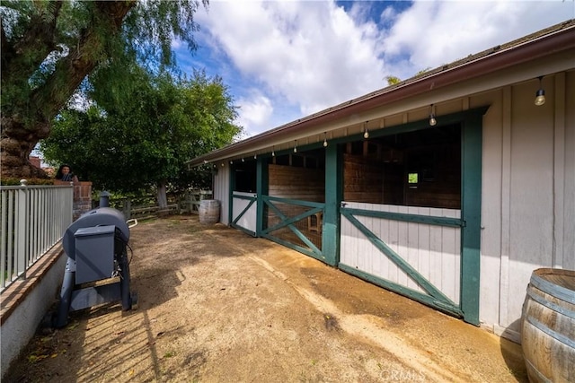 view of horse barn