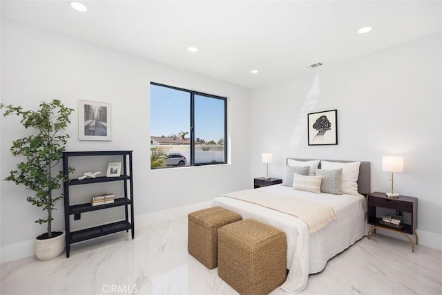 18802 Saginaw Dr, Irvine, CA 92603 - bedroom featuring light marble finish flooring, recessed lighting, and baseboards