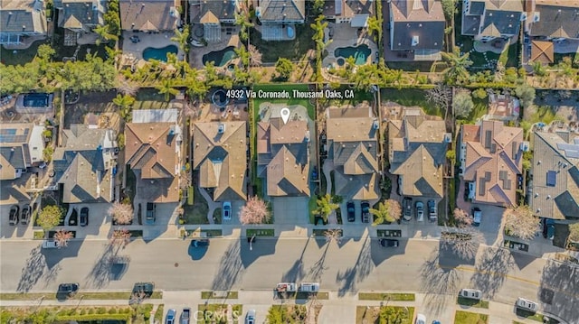 aerial view featuring a residential view