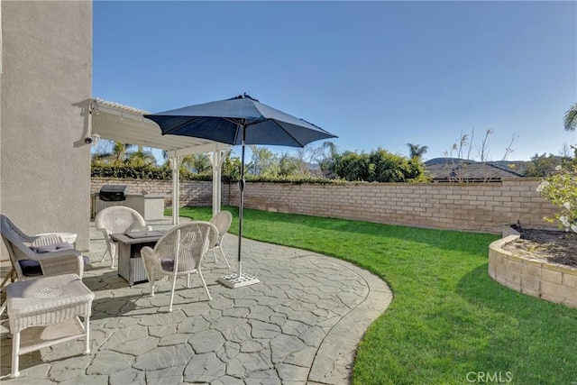 view of patio / terrace with a fenced backyard