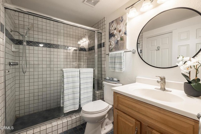 12084 London Grove Ct, Moorpark, CA 93021 - bathroom with a shower stall, toilet, and vanity