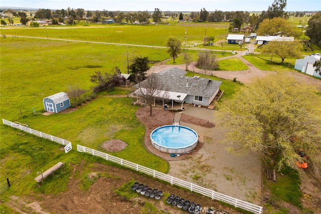 bird's eye view featuring a rural view