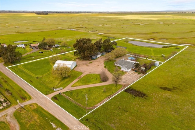 bird's eye view with a rural view