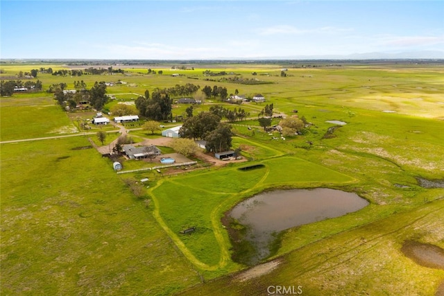 aerial view with a rural view