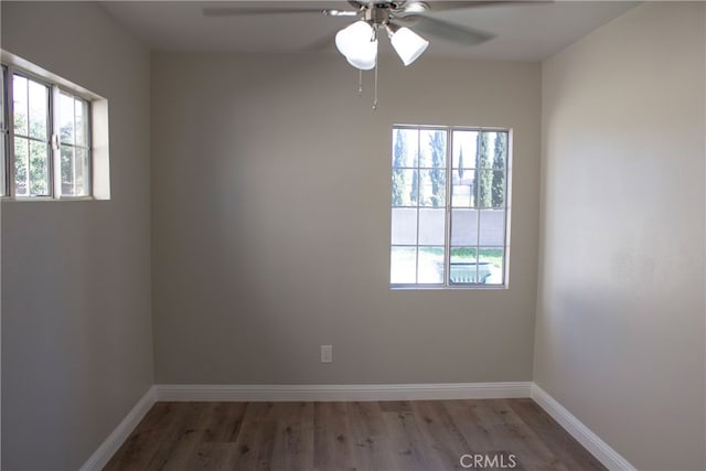 17730 Ivy Ave, Fontana, CA 92335 - empty room with light wood-type flooring, baseboards, and ceiling fan