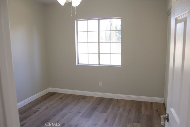 17730 Ivy Ave, Fontana, CA 92335 - unfurnished room featuring a ceiling fan, baseboards, and wood finished floors