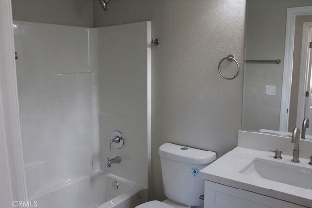 17730 Ivy Ave, Fontana, CA 92335 - bathroom featuring toilet, vanity, and shower / bathtub combination