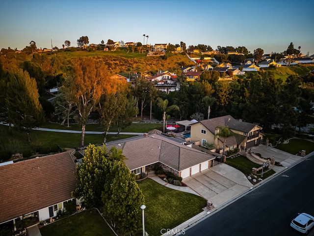 aerial view with a residential view