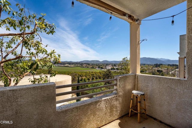 balcony with a mountain view