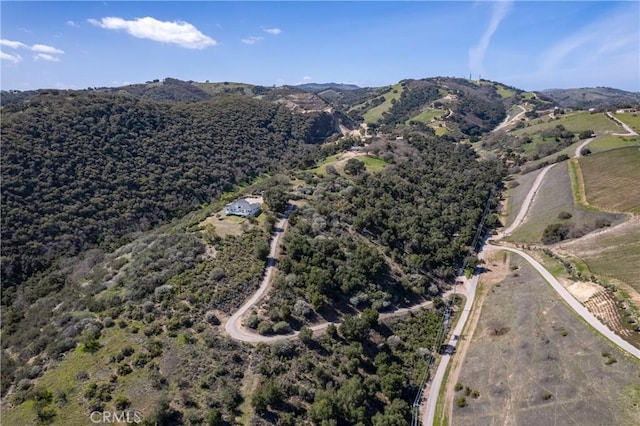 bird's eye view with a mountain view