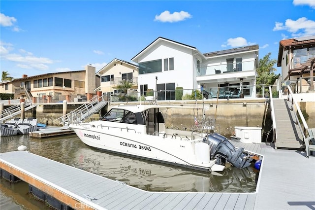 16449 Ladona Cir, Huntington Beach, CA 92649 - dock featuring a water view and a residential view