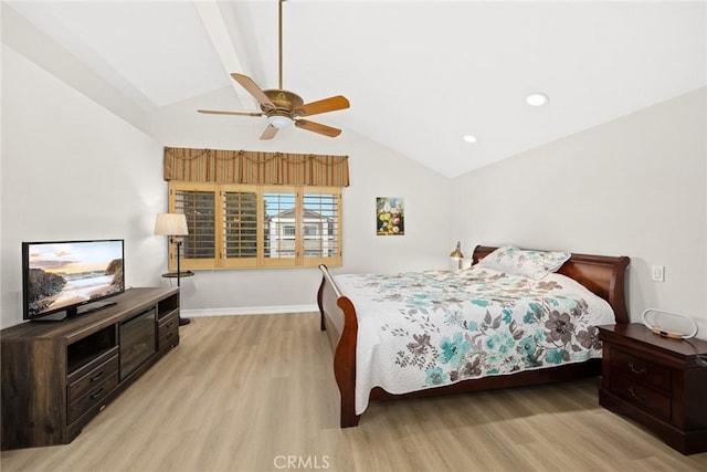 16449 Ladona Cir, Huntington Beach, CA 92649 - bedroom with light wood-type flooring, baseboards, a ceiling fan, and recessed lighting