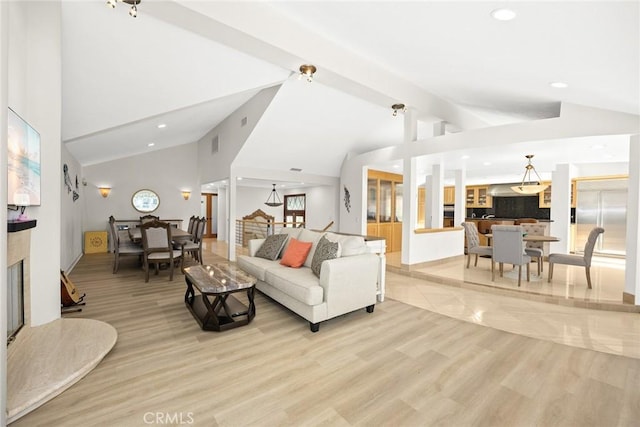 16449 Ladona Cir, Huntington Beach, CA 92649 - living room with recessed lighting and a tiled fireplace