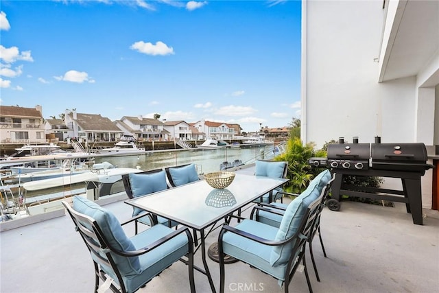 16449 Ladona Cir, Huntington Beach, CA 92649 - view of patio with a water view, a residential view, and outdoor dining area