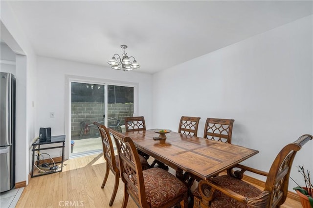1116 Herbert Ave, Los Angeles, CA 90063 - dining space with a chandelier and light wood-style flooring