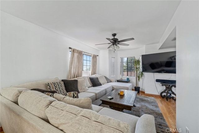 1116 Herbert Ave, Los Angeles, CA 90063 - living area with ceiling fan and wood finished floors