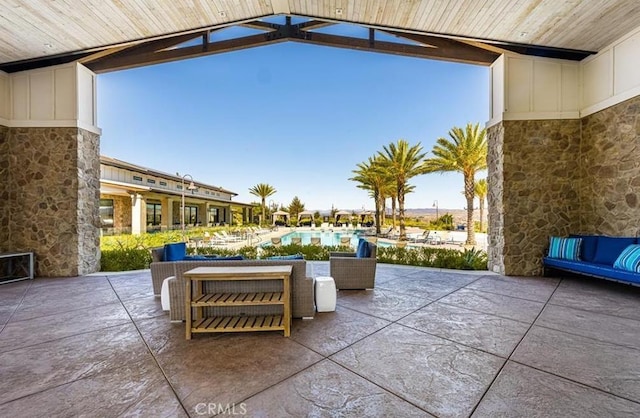 view of patio / terrace with a community pool