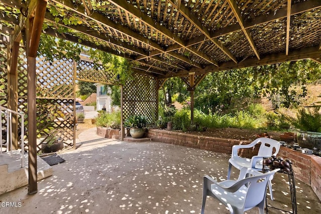 view of patio with a pergola