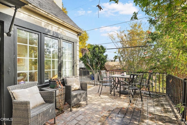 view of patio with outdoor dining space