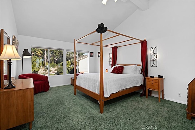 2332 Mccrea Rd, Thousand Oaks, CA 91362 - carpeted bedroom with lofted ceiling and baseboards