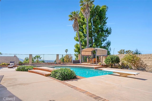 2332 Mccrea Rd, Thousand Oaks, CA 91362 - view of pool featuring a patio area, a fenced backyard, and a diving board