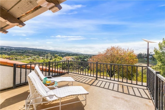 balcony with a mountain view