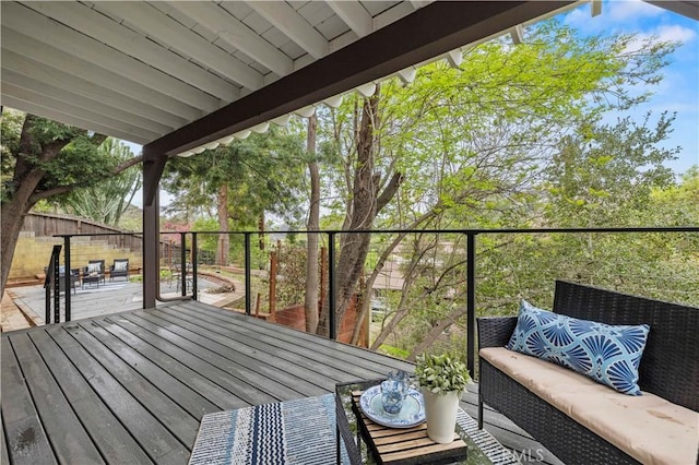 3476 Linda Vista Rd, Glendale, CA 91206 - deck with outdoor lounge area and fence