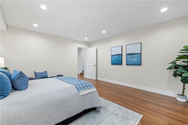 3476 Linda Vista Rd, Glendale, CA 91206 - bedroom with recessed lighting, baseboards, and wood finished floors