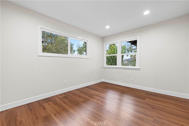 3476 Linda Vista Rd, Glendale, CA 91206 - unfurnished room featuring baseboards, wood finished floors, and recessed lighting