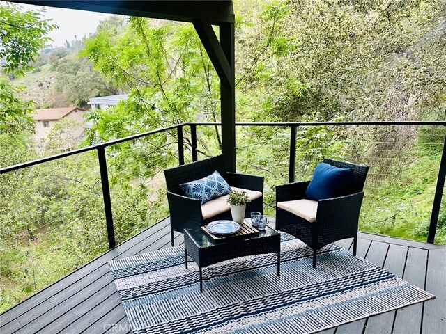 3476 Linda Vista Rd, Glendale, CA 91206 - balcony featuring a view of trees and an outdoor living space