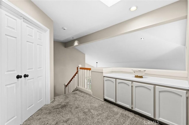 17 Ridgerock, Laguna Niguel, CA 92677 - bar with carpet flooring, lofted ceiling, and recessed lighting
