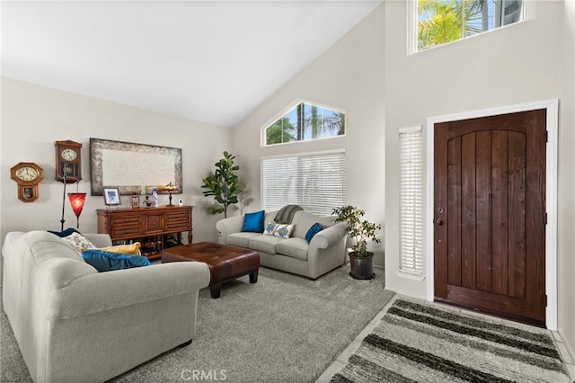 17 Ridgerock, Laguna Niguel, CA 92677 - living room with high vaulted ceiling, healthy amount of natural light, and carpet