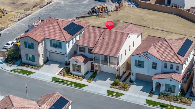 drone / aerial view with a residential view