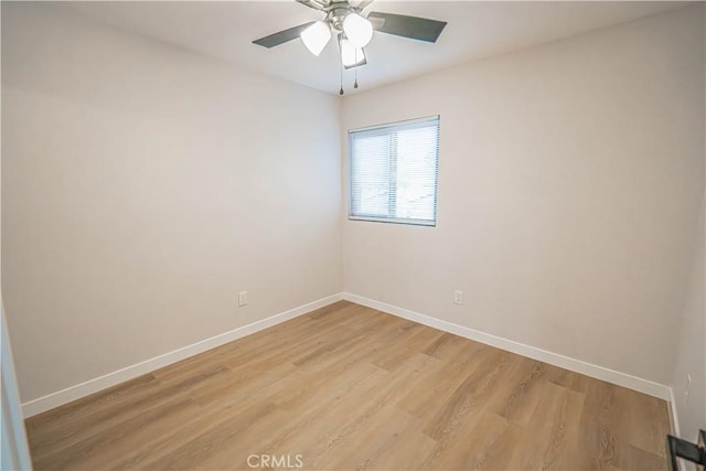 11845 Gladstone Ave, Sylmar, CA 91342 - empty room with baseboards, light wood-style flooring, and ceiling fan