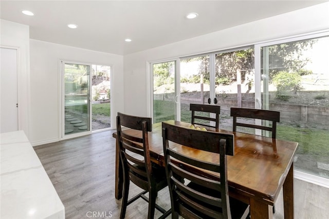 449 Fern Dell Pl, Glendora, CA 91741 - dining room featuring wood finished floors, recessed lighting, and baseboards