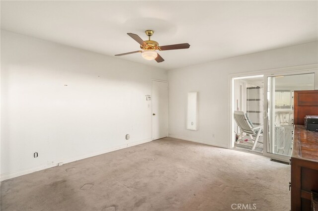 8017 Floral Ave, Los Angeles, CA 90046 - unfurnished bedroom featuring access to exterior, a ceiling fan, baseboards, and carpet floors