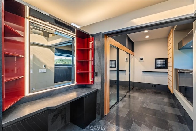 interior space with recessed lighting