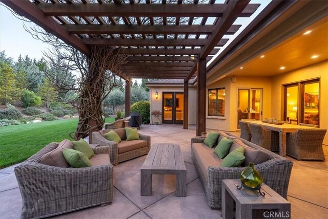 1065 Burnt Rock Way, Templeton, CA 93465 - view of patio featuring a pergola and outdoor lounge area