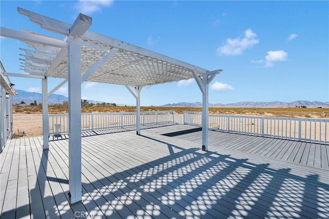 36090 Old Woman Springs Rd, Lucerne Valley, CA 92356 - deck with a mountain view and a pergola