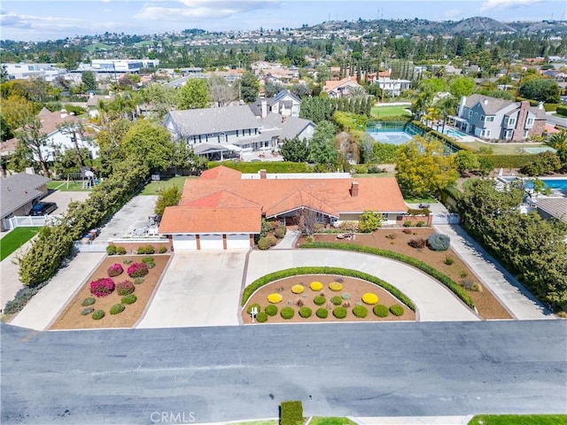 aerial perspective of suburban area