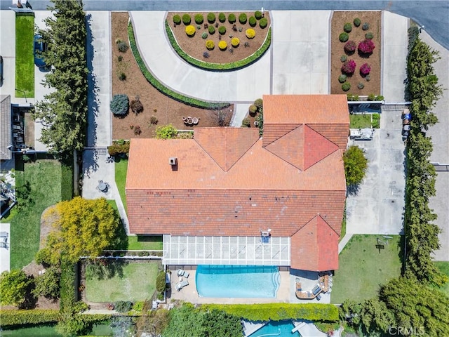 bird's eye view of a pool