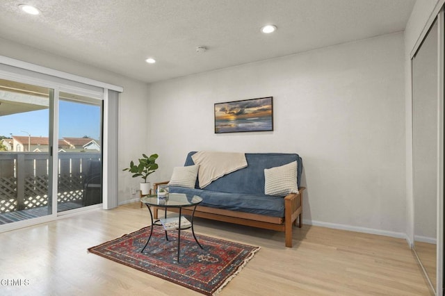5125 W Wooley Rd Unit 5, Oxnard, CA 93035 - sitting room featuring wood finished floors, recessed lighting, and a textured ceiling