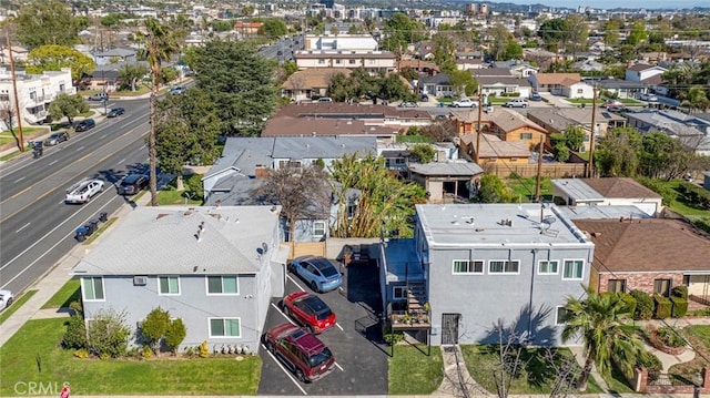 drone / aerial view with a residential view